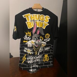 Thugs Bunny Black Graphic Mens Medium T-Shirt